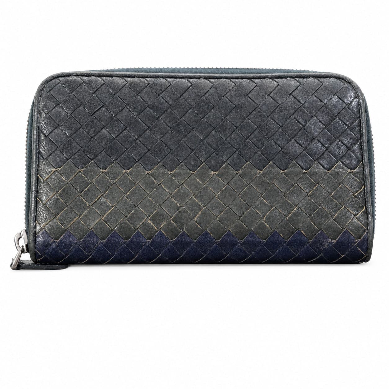 Bottega Veneta Intrecciato Black Woven Leather Zip Around Continental Wallet handbags auction on bidia.ai