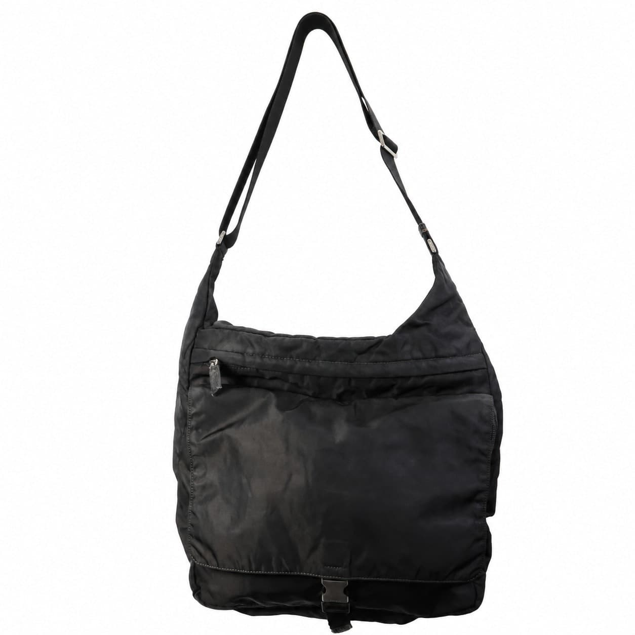 Prada Black Nylon Tessuto Crossbody Messenger Shoulder Bag Handbag Purse handbags auction on bidia.ai