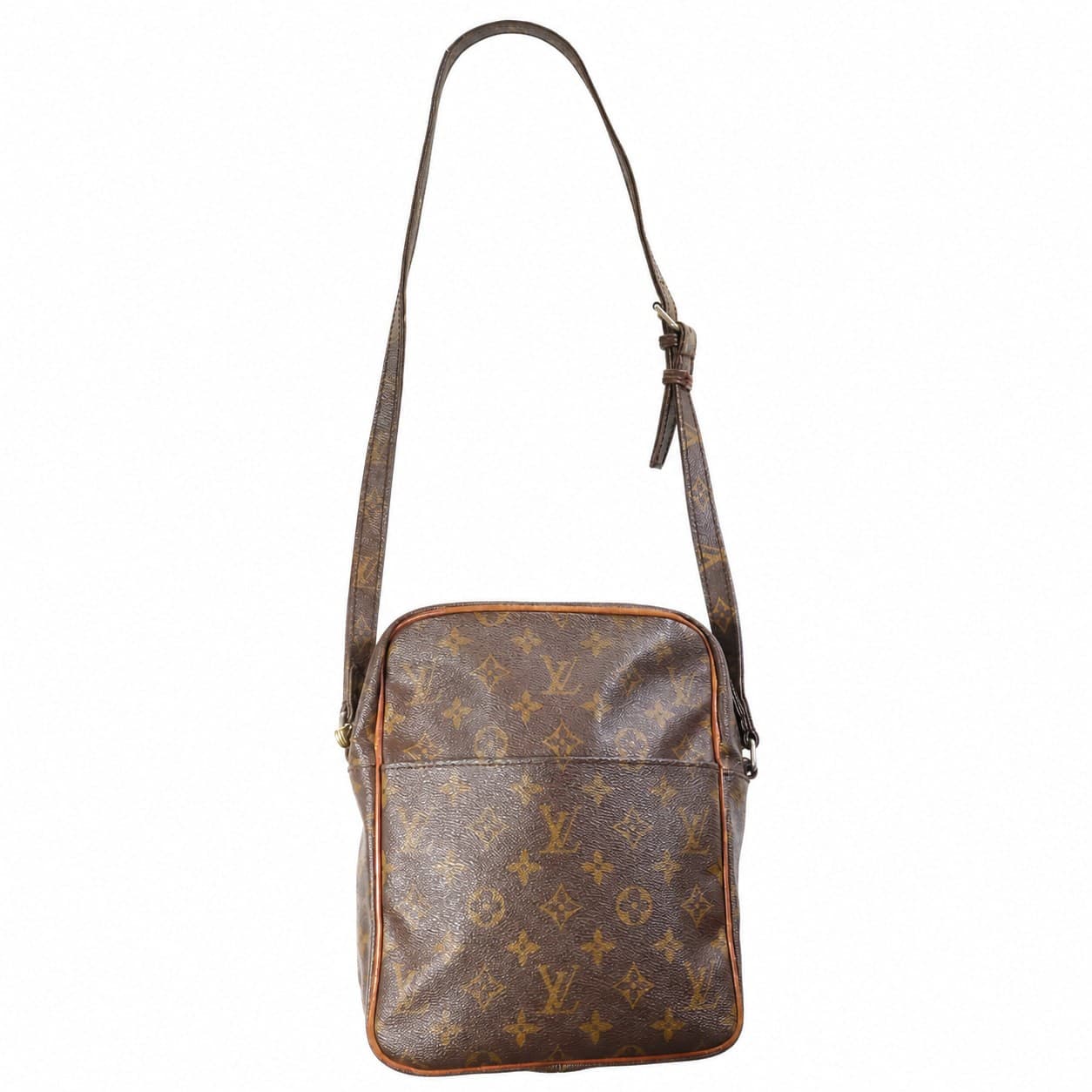 Louis Vuitton Monogram Canvas Crossbody Shoulder Bag Purse Handbag Brown handbags auction on bidia.ai