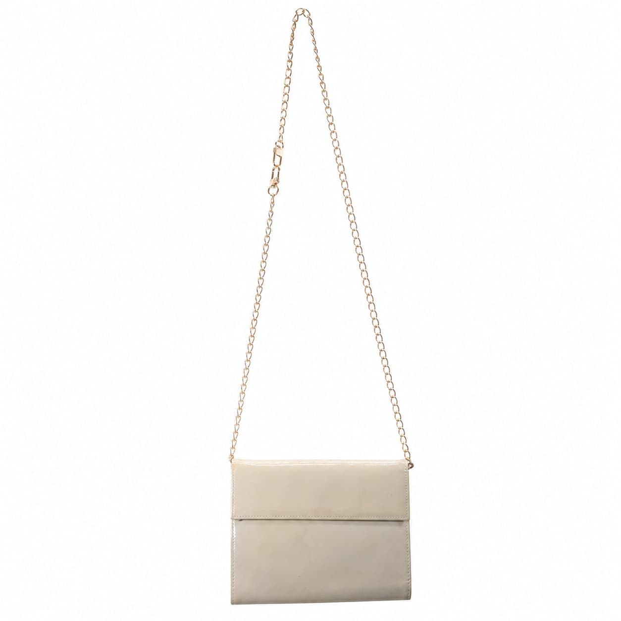Prada Patent Leather Wallet On Chain Crossbody Bag Purse Handbag Cream Beige handbags auction on bidia.ai