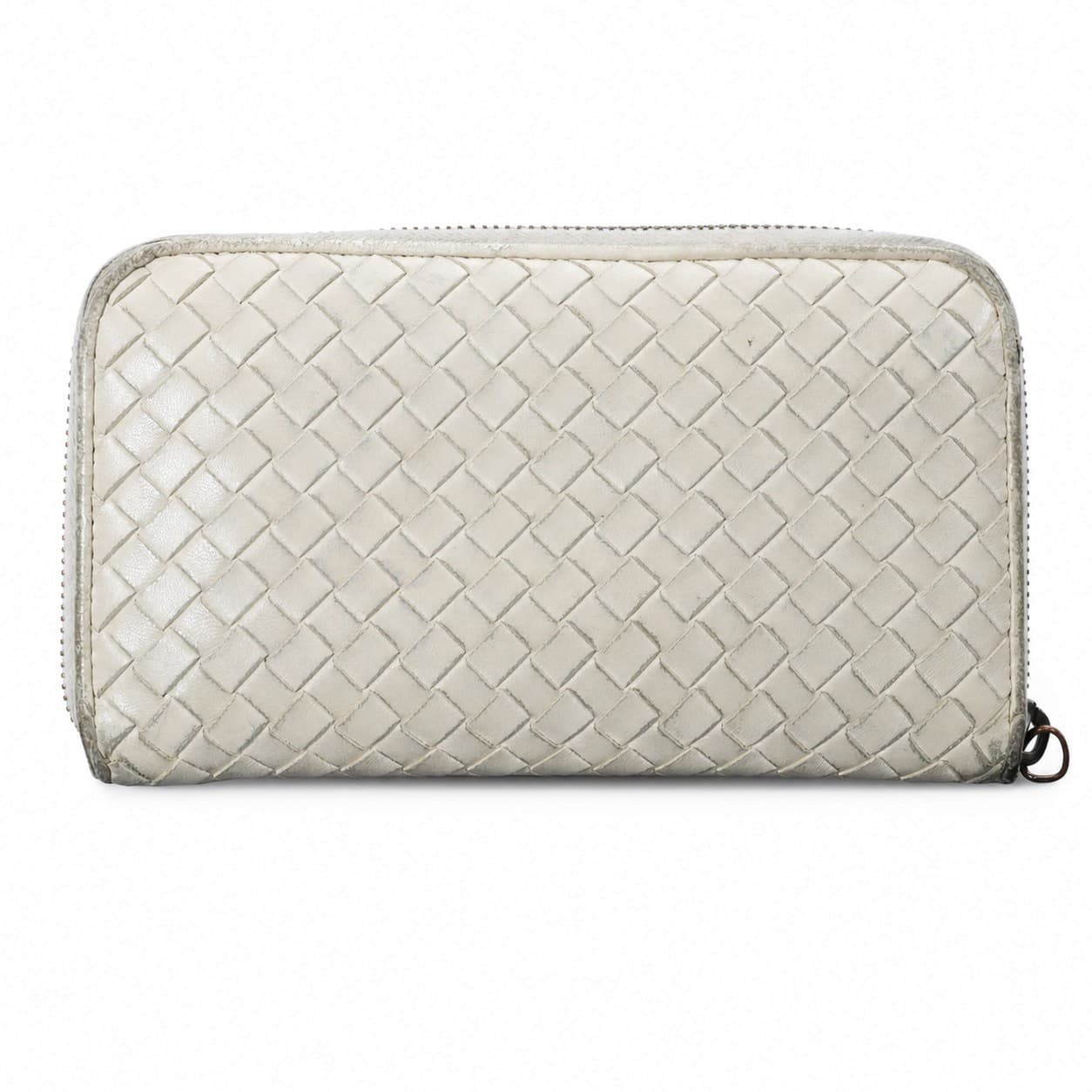 Bottega Veneta Intrecciato Woven Leather Zip-Around Continental Wallet Beige handbags auction on bidia.ai