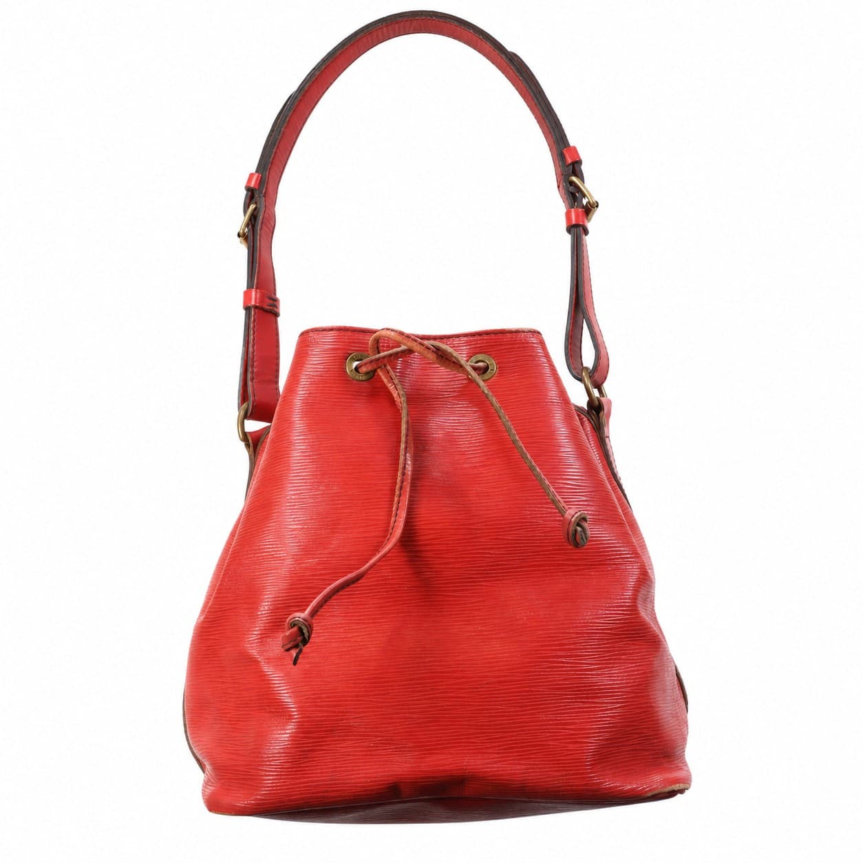 Louis Vuitton Noé Epi Leather Drawstring Bucket Shoulder Bag Handbag Purse Red handbags auction on bidia.ai
