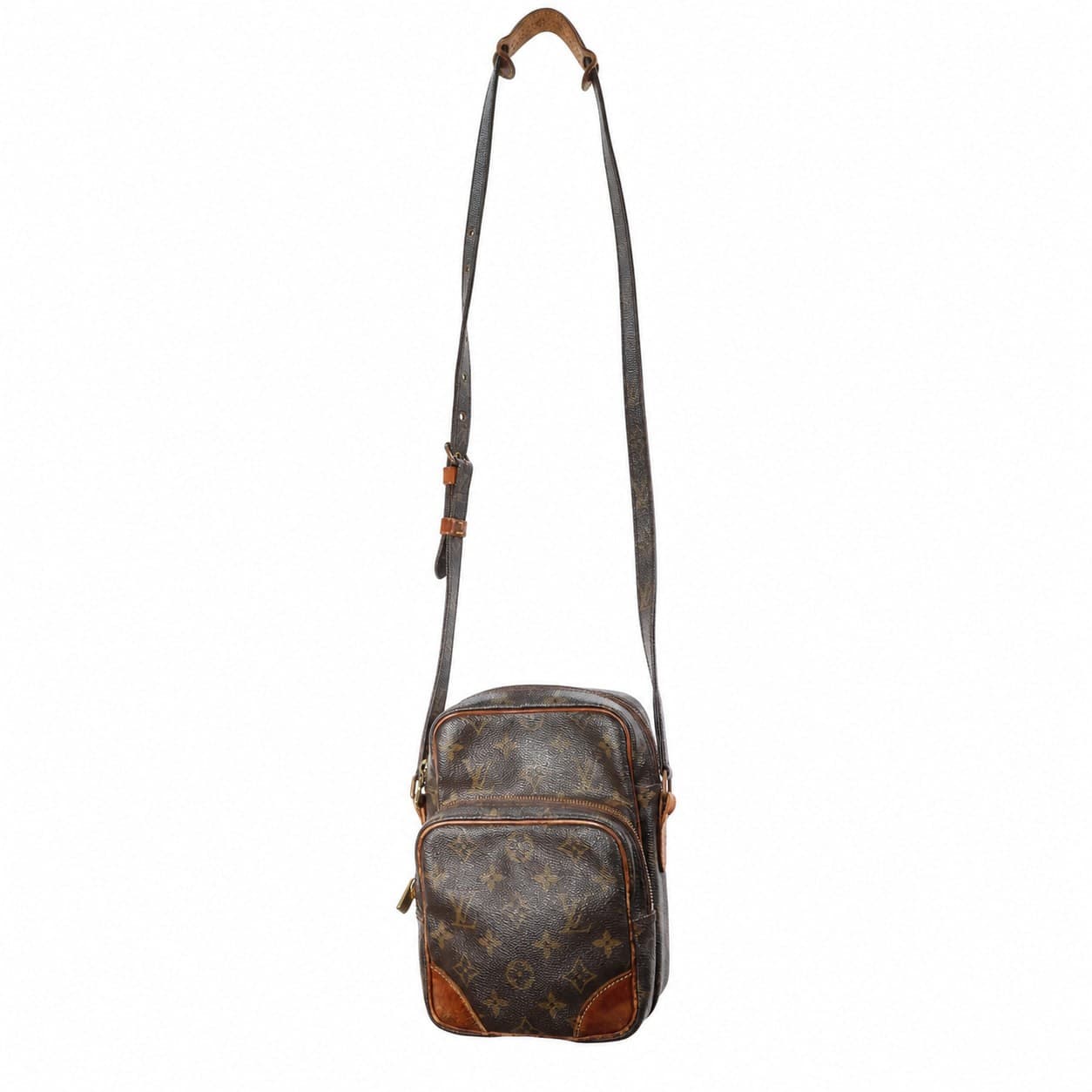 Louis Vuitton Amazone Monogram Canvas Crossbody Shoulder Bag Brown handbags auction on bidia.ai