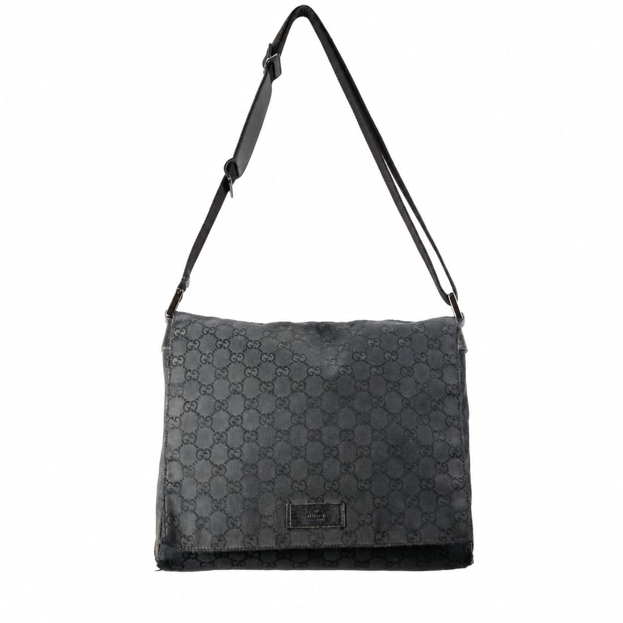 Gucci Black GG Canvas Messenger Crossbody Shoulder Bag Handbag Purse handbags auction on bidia.ai