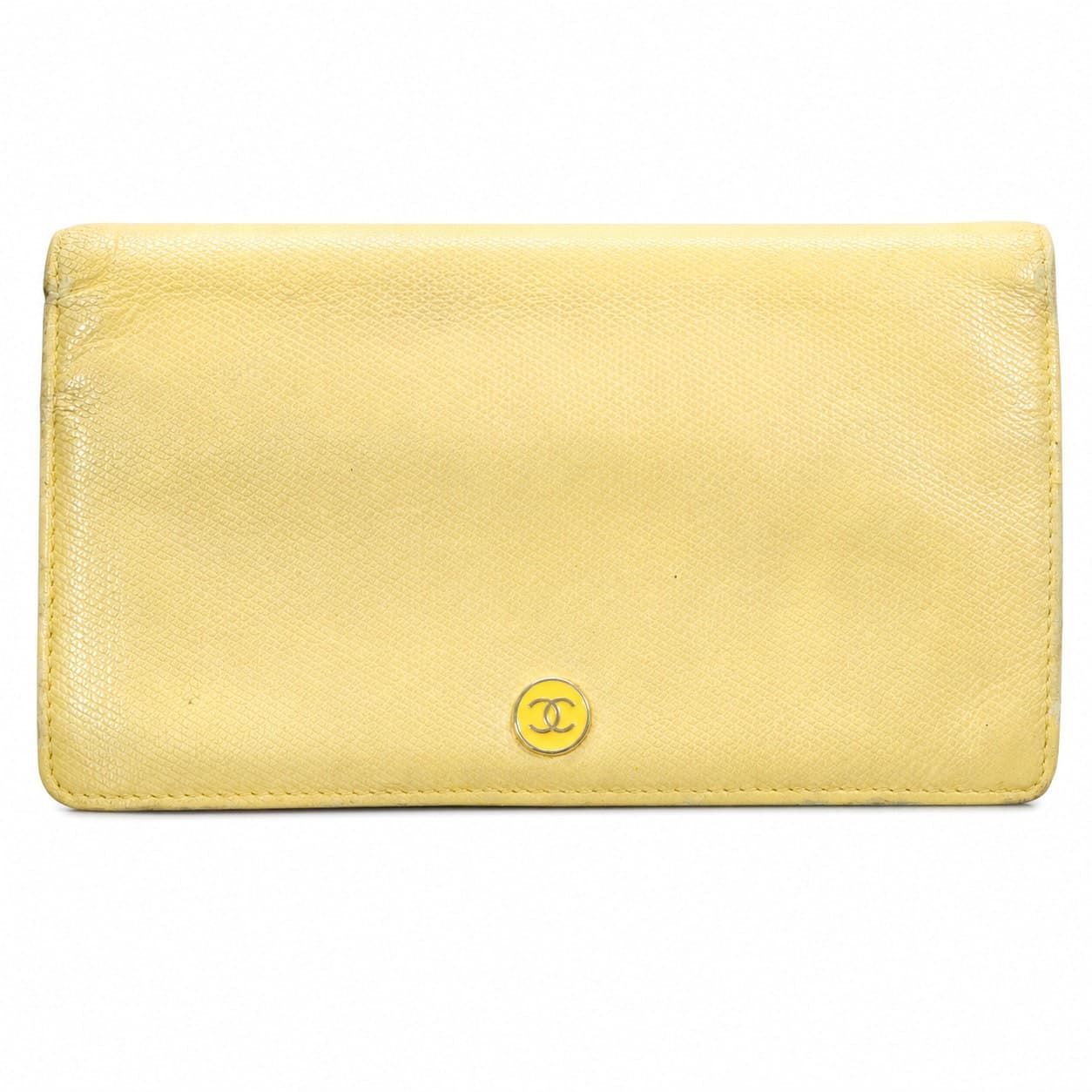 Chanel Caviar Leather Long Wallet Clutch Yellow Gold Hardware handbags auction on bidia.ai