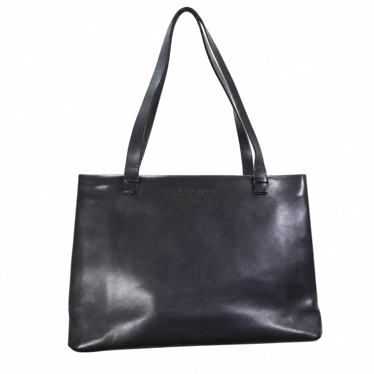 Chanel Black Leather Tote Shoulder Bag Handbag Purse handbags auction on bidia.ai