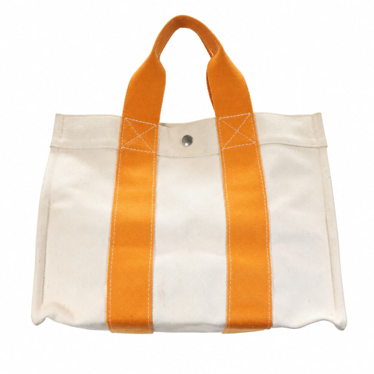 Hermès Fourre Tout Canvas Tote Bag Handbag Shoulder Bag Natural Orange handbags auction on bidia.ai