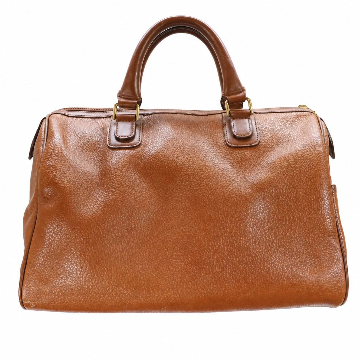 Burberry Brown Pebbled Leather Top Handle Satchel Bag Handbag Purse handbags auction on bidia.ai