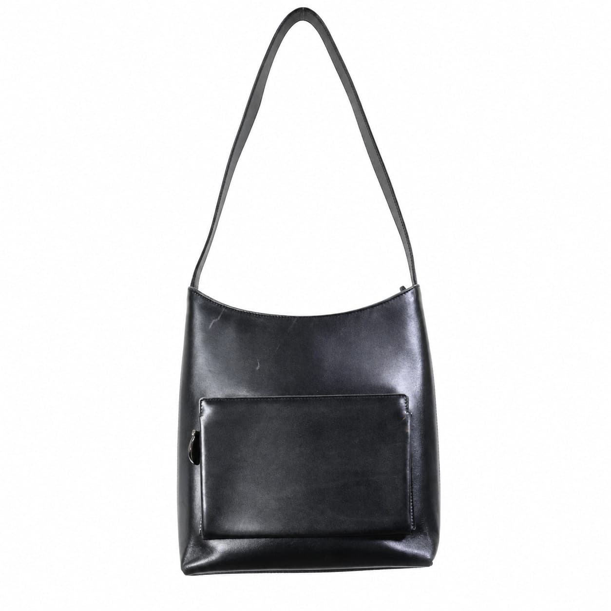 Salvatore Ferragamo Black Leather Shoulder Bag Handbag Purse Gancini handbags auction on bidia.ai