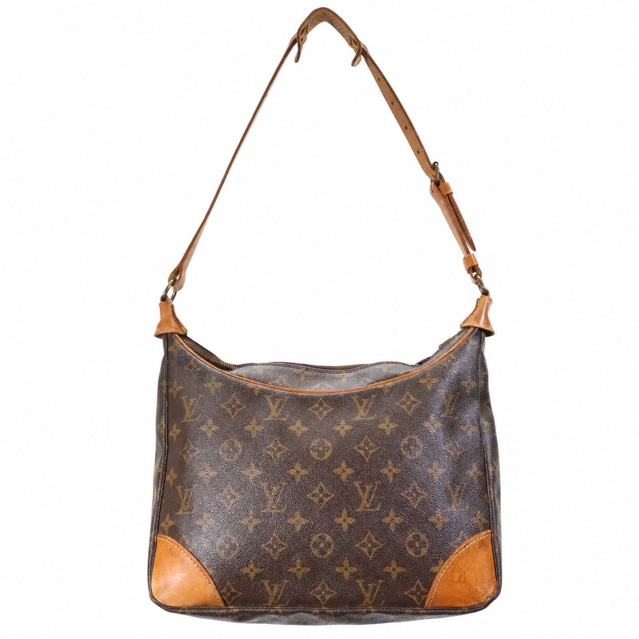 Louis Vuitton Boulogne 30 Monogram Canvas Shoulder Bag Handbag Purse Brown handbags auction on bidia.ai