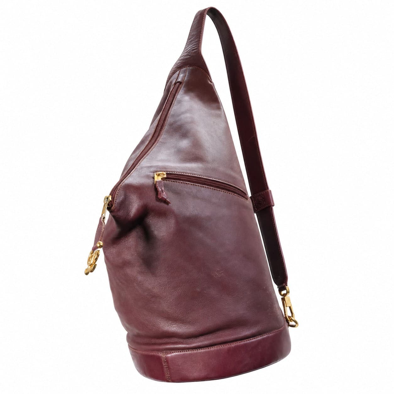 Loewe Anton Burgundy Leather Shoulder Bag Sling Crossbody Handbag Purse handbags auction on bidia.ai