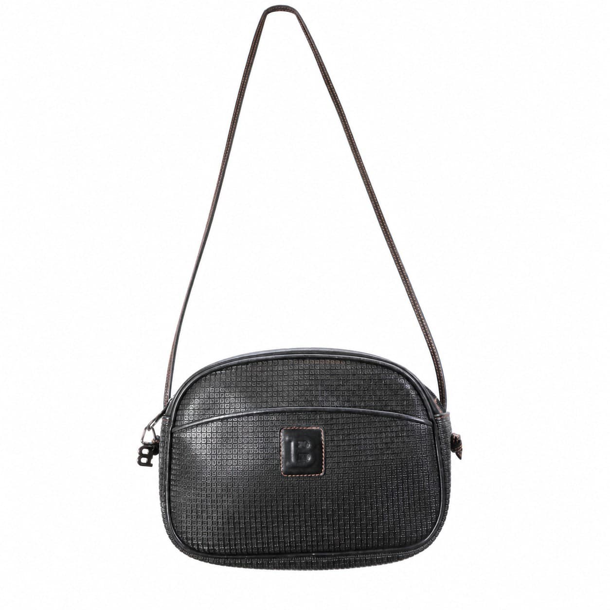 Bally Embossed Leather Camera Bag Crossbody Shoulder Bag Purse Black handbags auction on bidia.ai