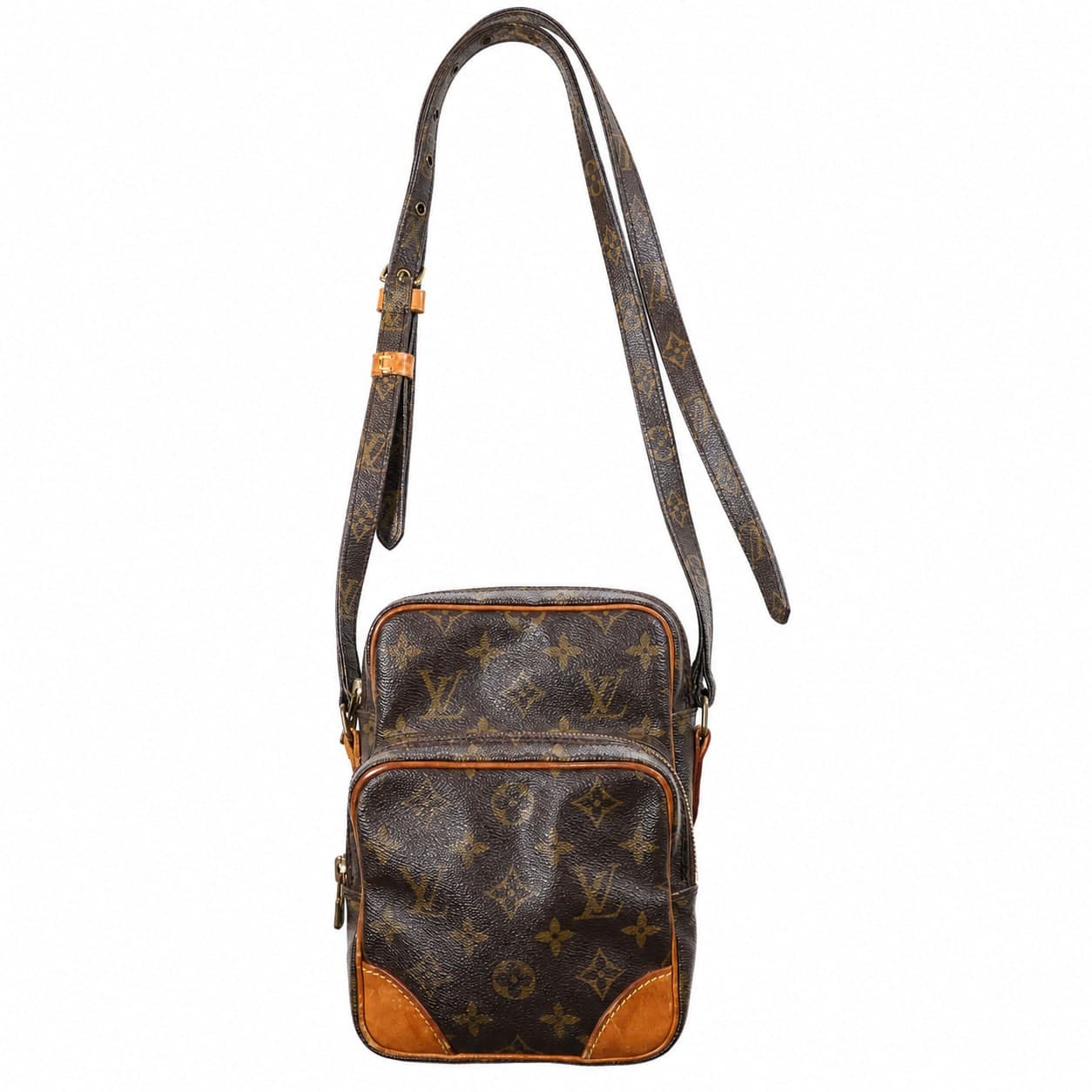 Louis Vuitton Amazone GM Monogram Canvas Crossbody Shoulder Bag Brown handbags auction on bidia.ai