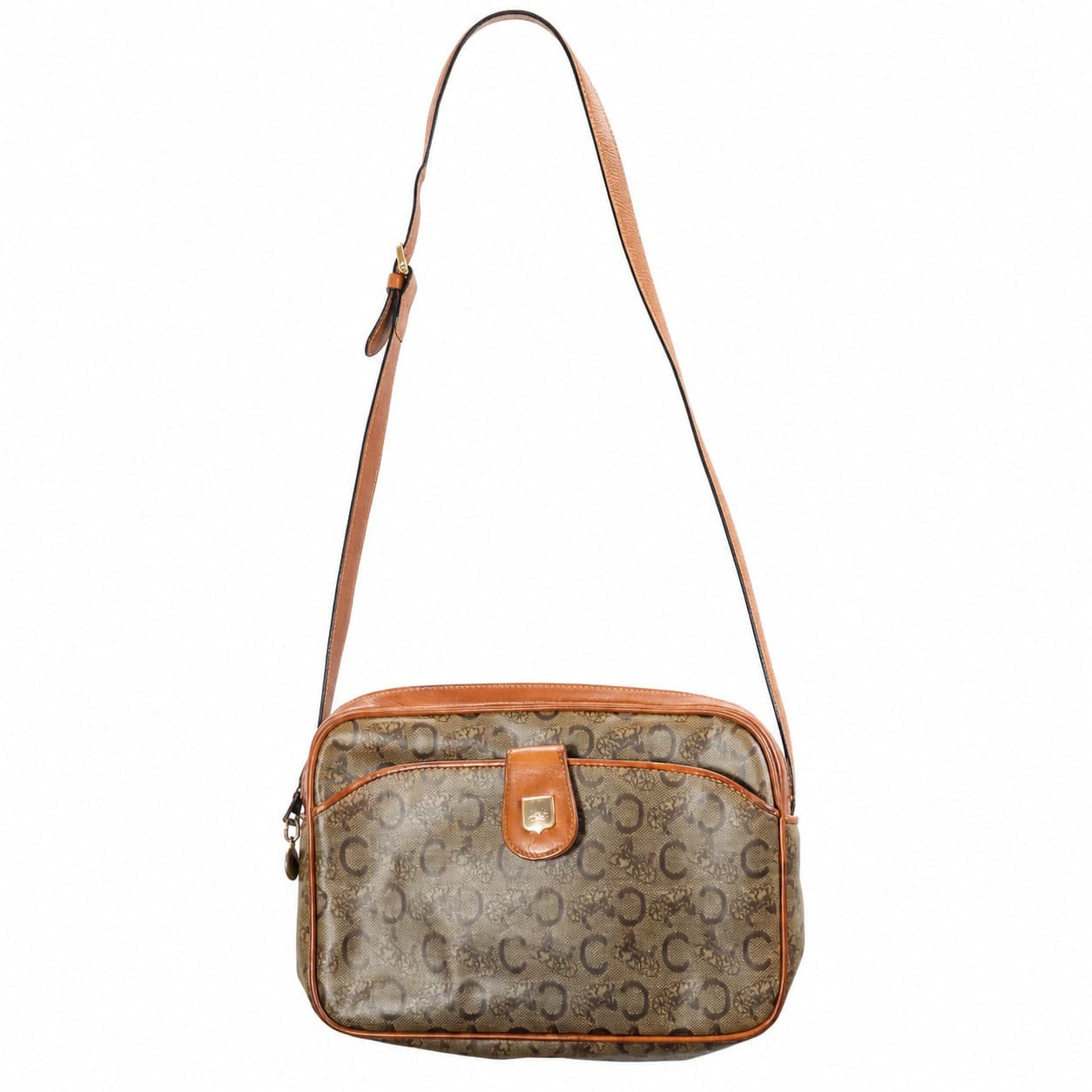 Céline Macadam Monogram Canvas Leather Crossbody Camera Bag Shoulder Bag handbags auction on bidia.ai
