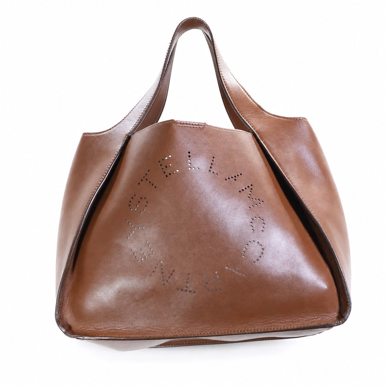 Stella McCartney Logo Tote Bag Handbag Purse Alter-Nappa Tan Brown Shoulder handbags auction on bidia.ai