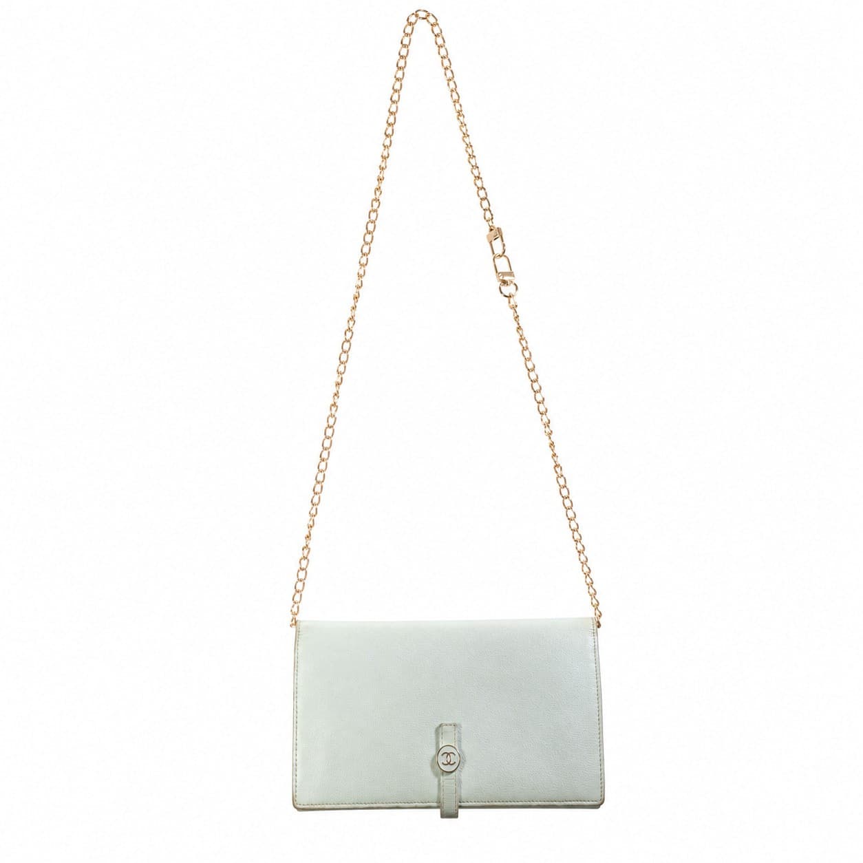 Chanel Caviar Leather Wallet On Chain WOC Crossbody Handbag Purse Mint Green Gold handbags auction on bidia.ai