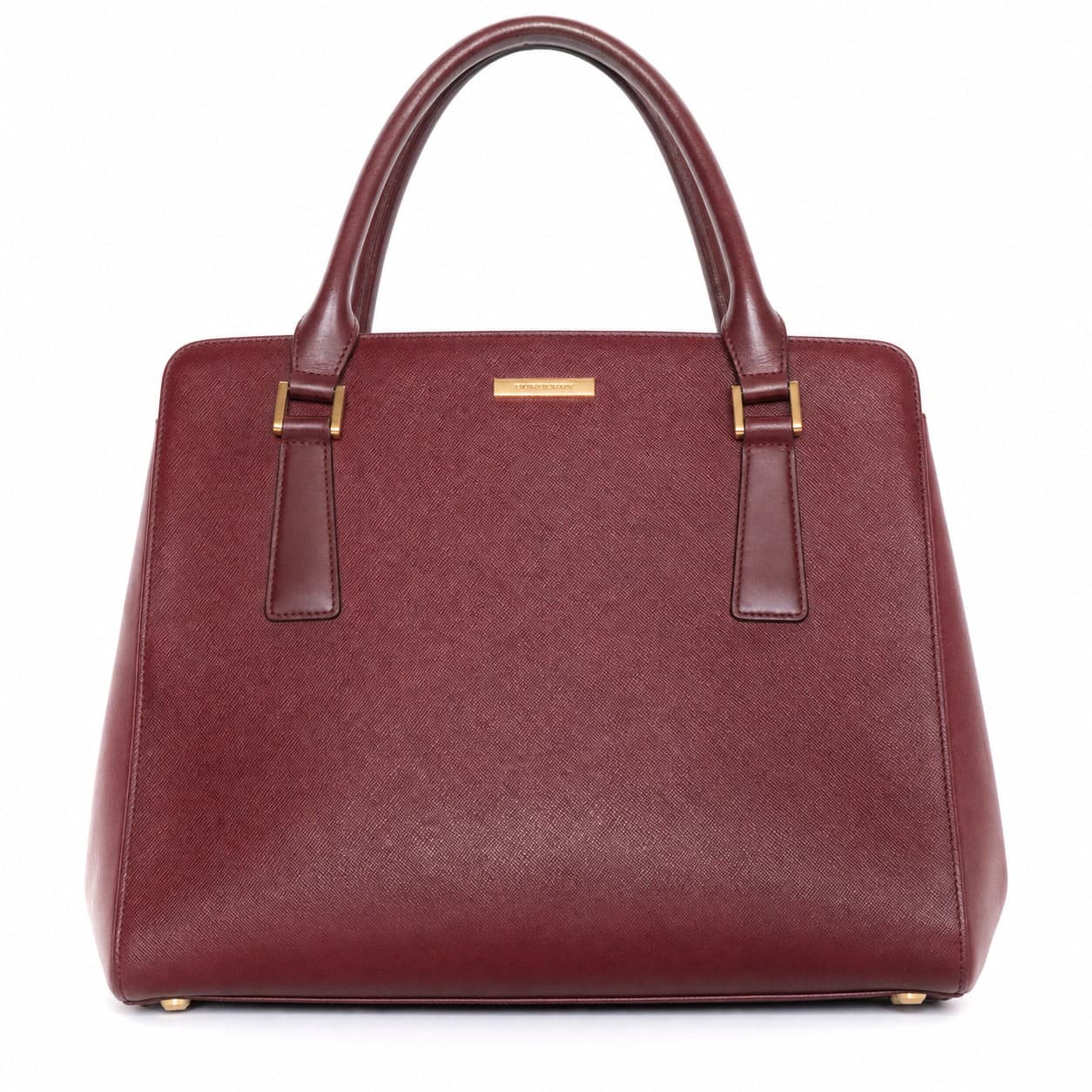 Burberry Saffiano Leather Top Handle Bag Handbag Purse Burgundy handbags auction on bidia.ai