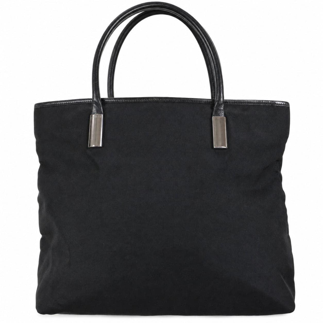 Gucci Canvas Leather Tote Handbag Purse Bag Black Silver Hardware handbags auction on bidia.ai