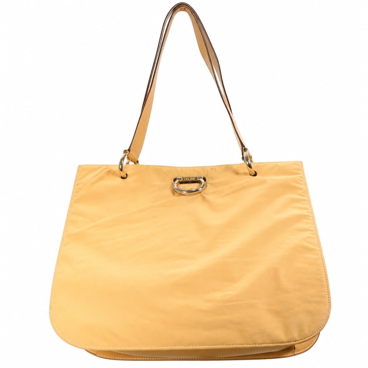 Celine Leather Shoulder Bag Handbag Purse Yellow Mustard Italy handbags auction on bidia.ai