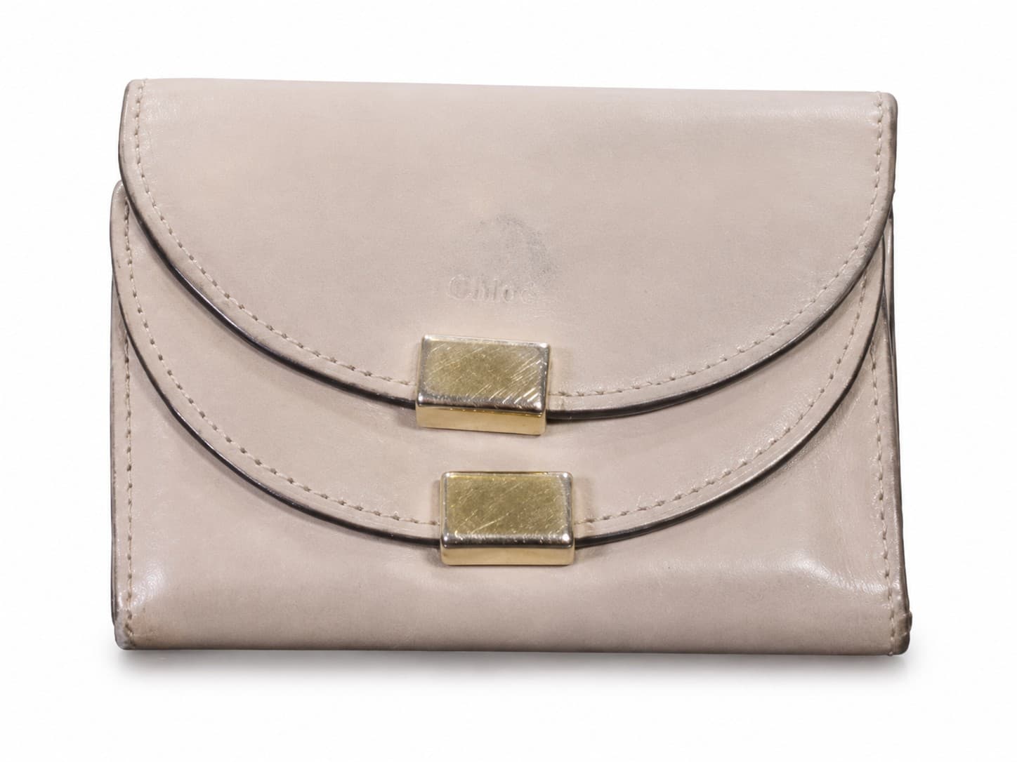 Chloé Leather Key Holder Case 6 Hook Motty Grey Gold Hardware other auction on bidia.ai