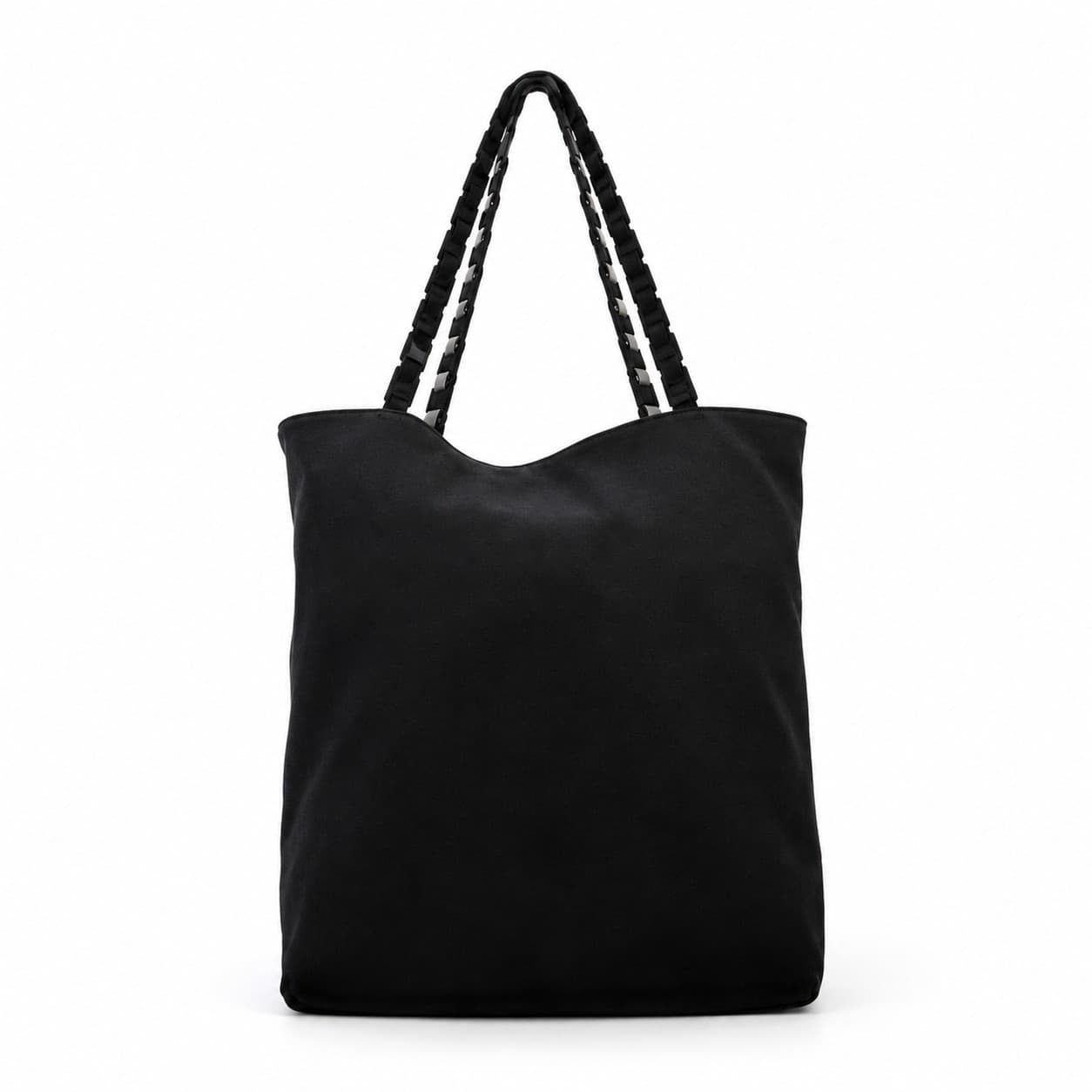 Salvatore Ferragamo Black Nylon Chain Strap Shoulder Bag Tote Handbag Purse handbags auction on bidia.ai