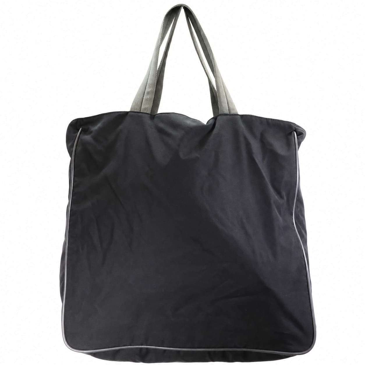 Prada Black Nylon Tote Bag Handbag Purse Grey Straps Shoulder Bag handbags auction on bidia.ai