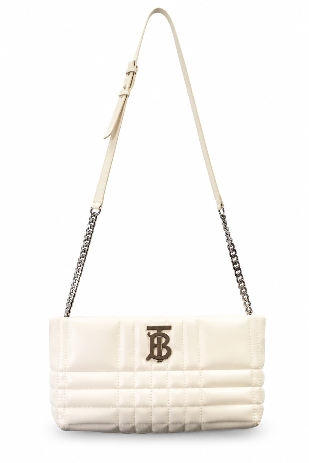 Burberry Women Quilted Lambskin Soft Lola Bag-White Crossbody Bag Purse handbags auction on bidia.ai