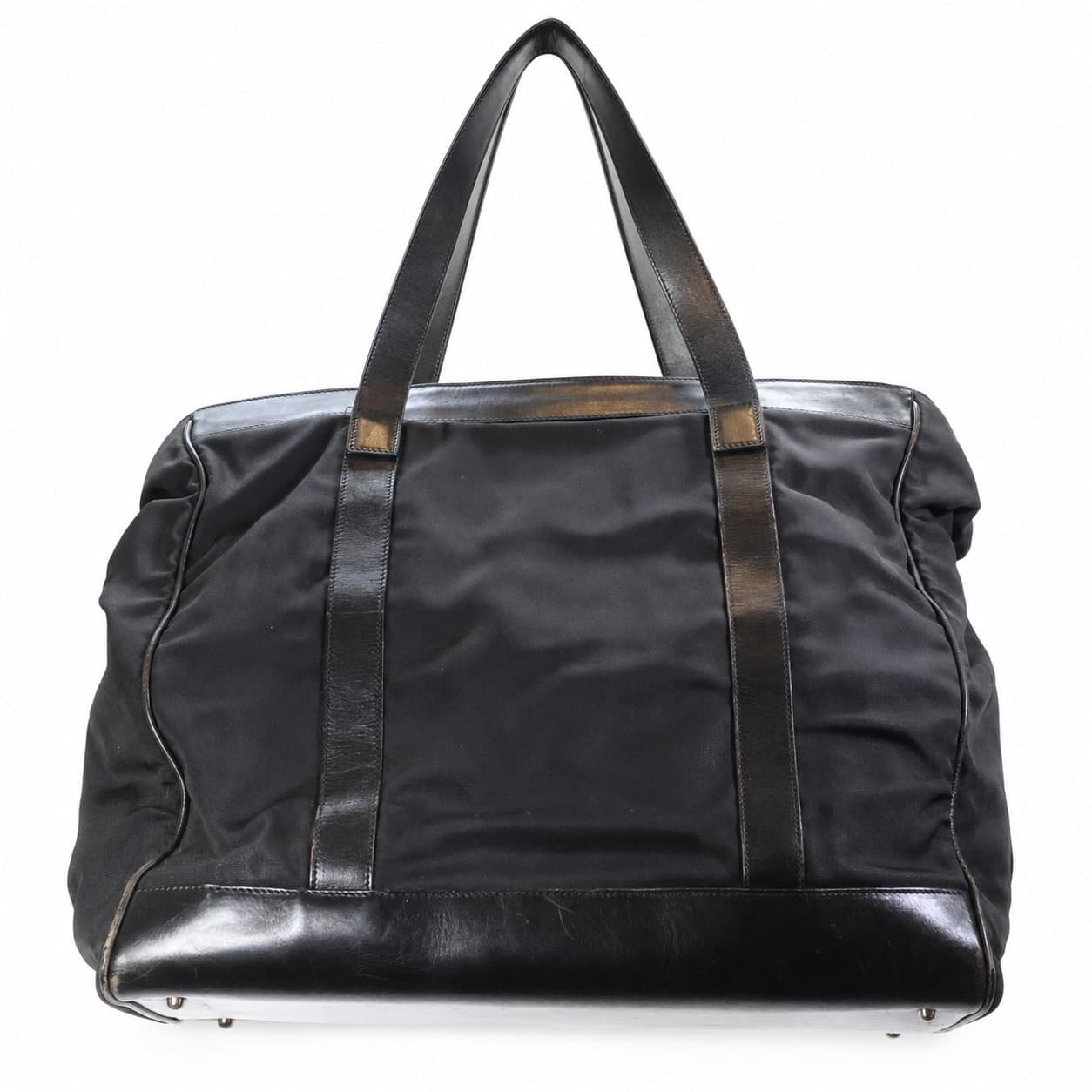 Gucci Black Nylon Leather Tote Handbag Purse Bag handbags auction on bidia.ai