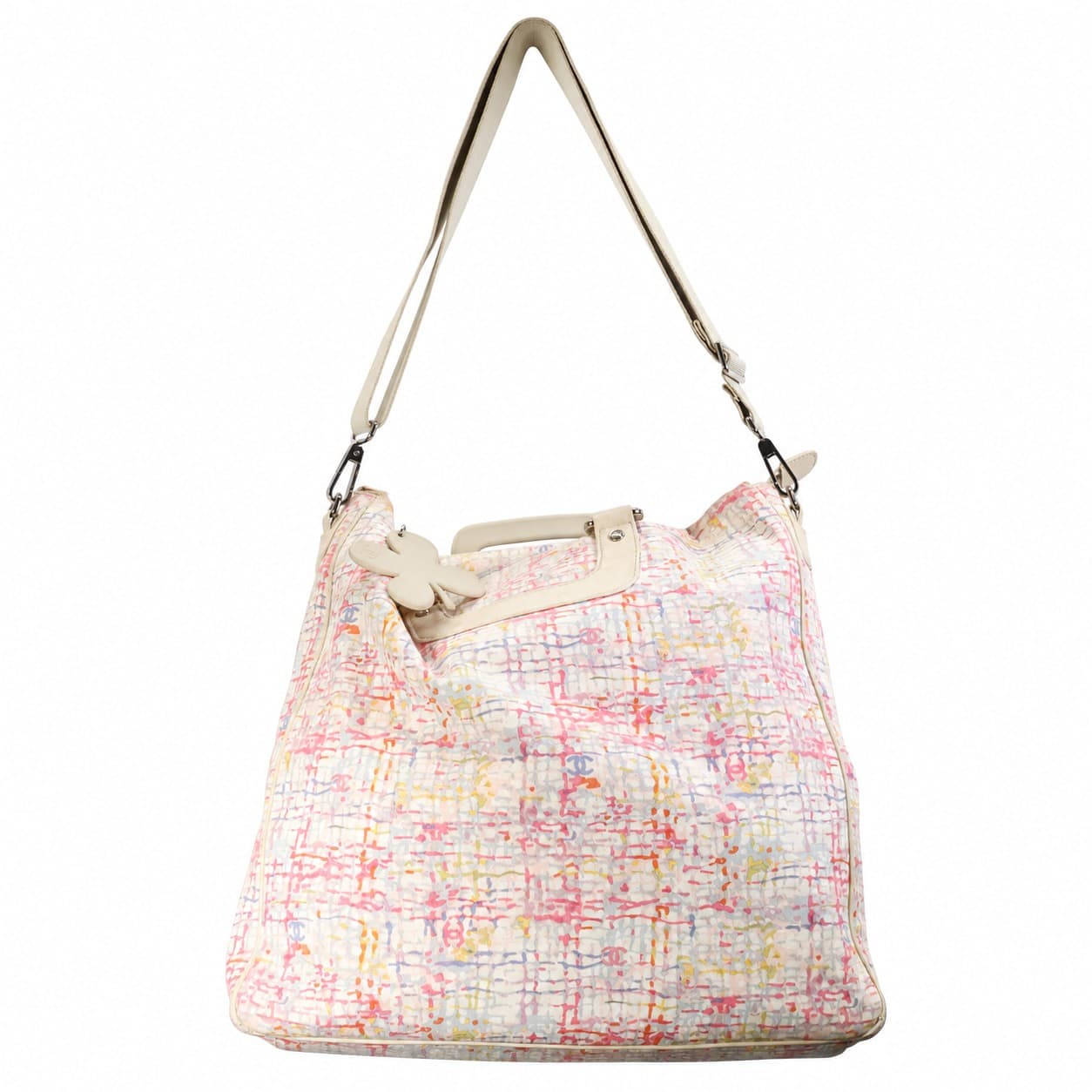 Chanel Multicolor Printed Canvas Tote Bag Purse Handbag Shoulder Bag Butterfly Charm handbags auction on bidia.ai