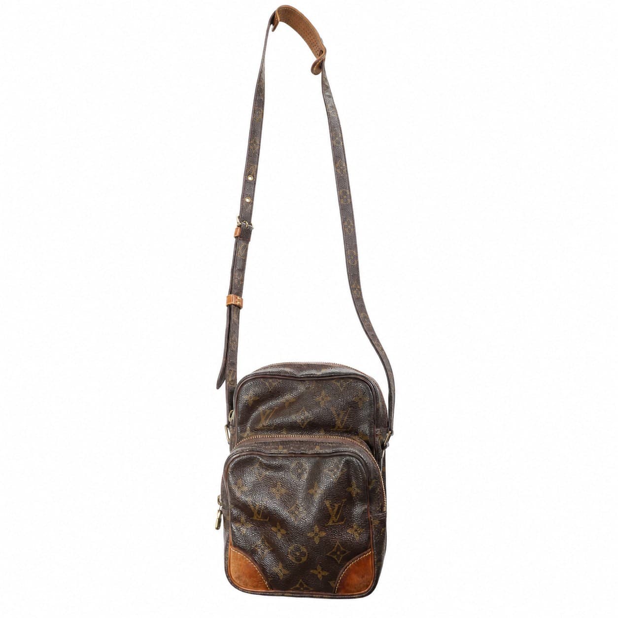 Louis Vuitton Amazone Monogram Canvas Crossbody Shoulder Bag Handbag Purse Brown handbags auction on bidia.ai