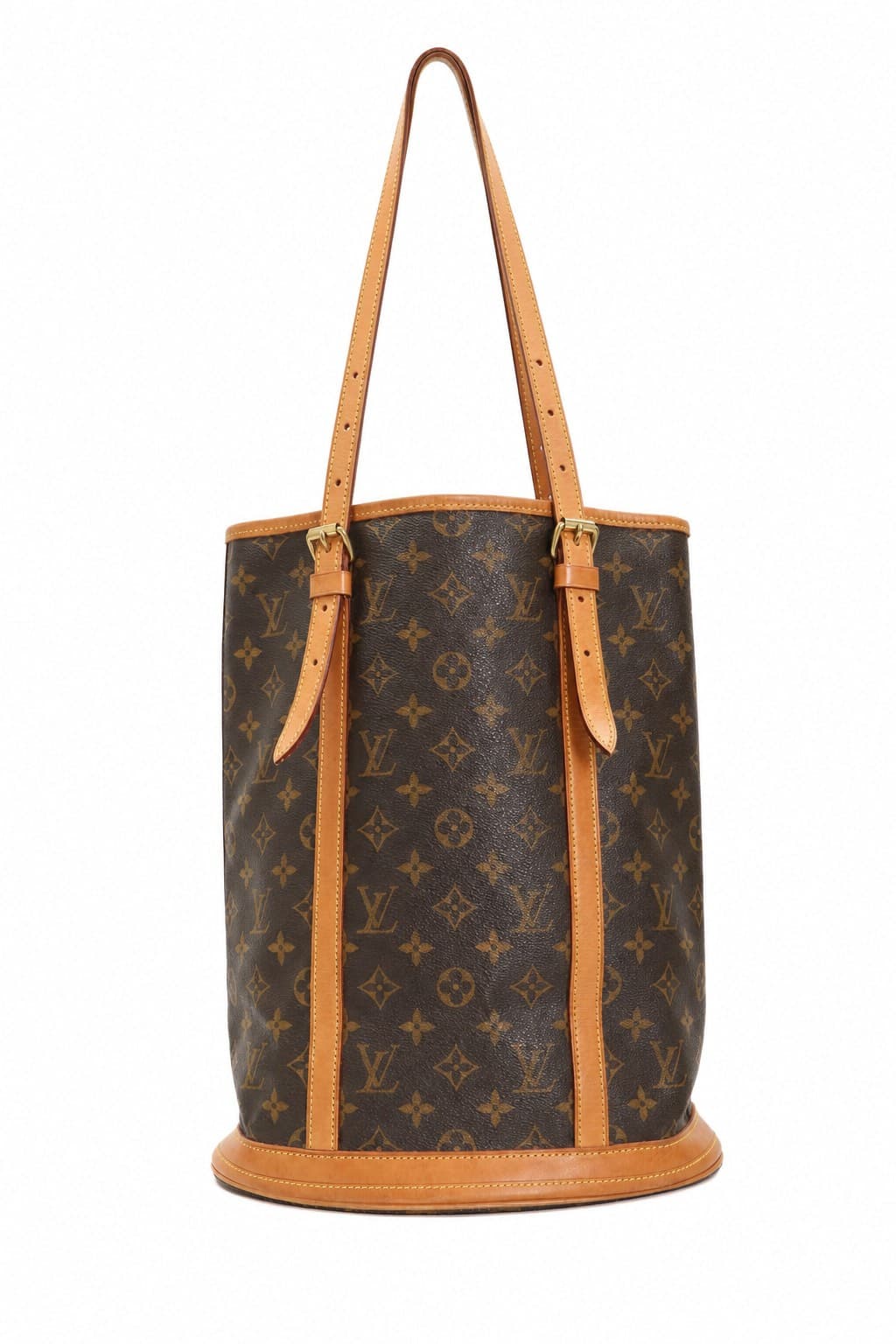 Louis Vuitton Bucket GM Monogram Canvas Shoulder Bag Handbag Purse Tote Brown handbags auction on bidia.ai