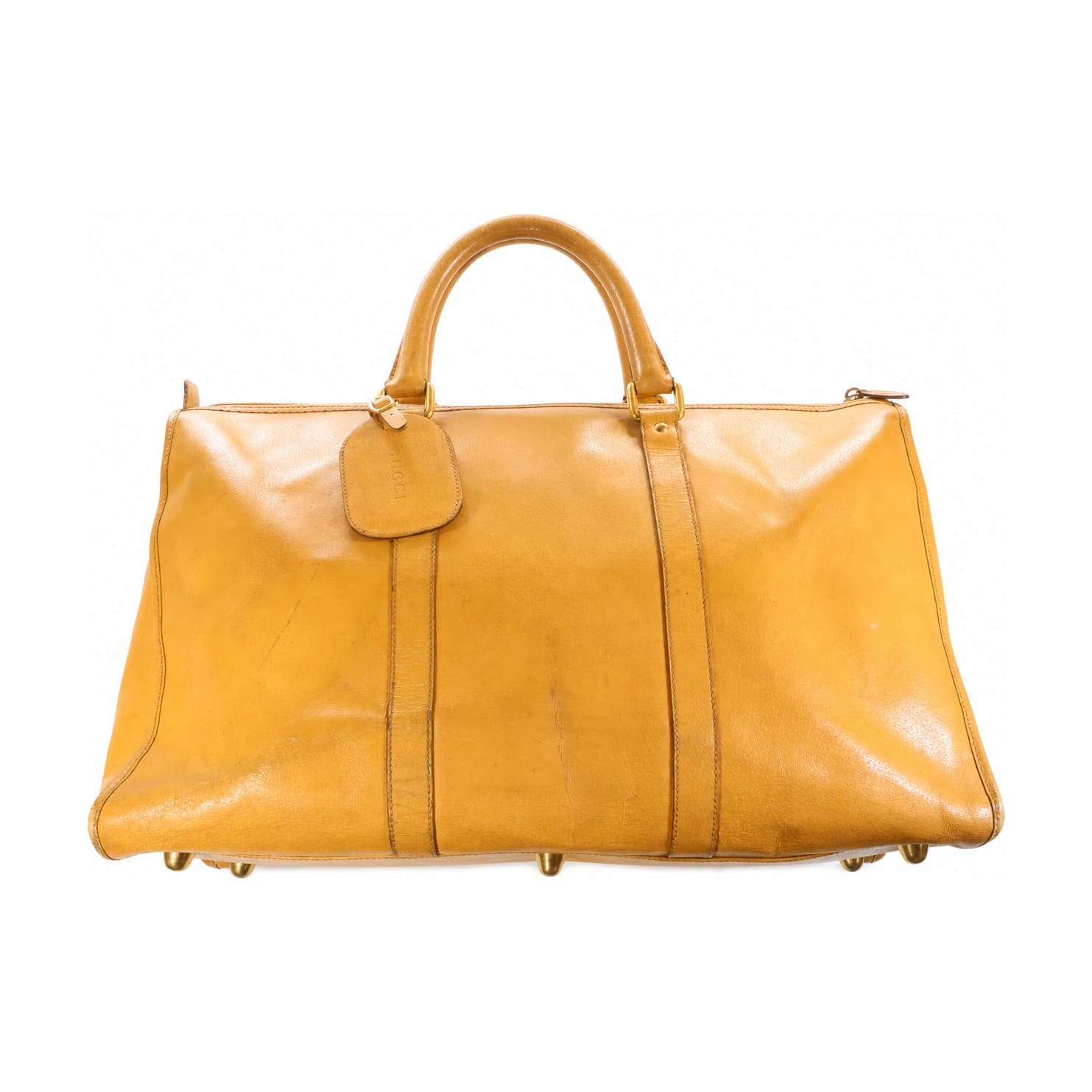 Gucci Vintage Tan Leather Doctor Bag Handbag Purse Travel Satchel handbags auction on bidia.ai