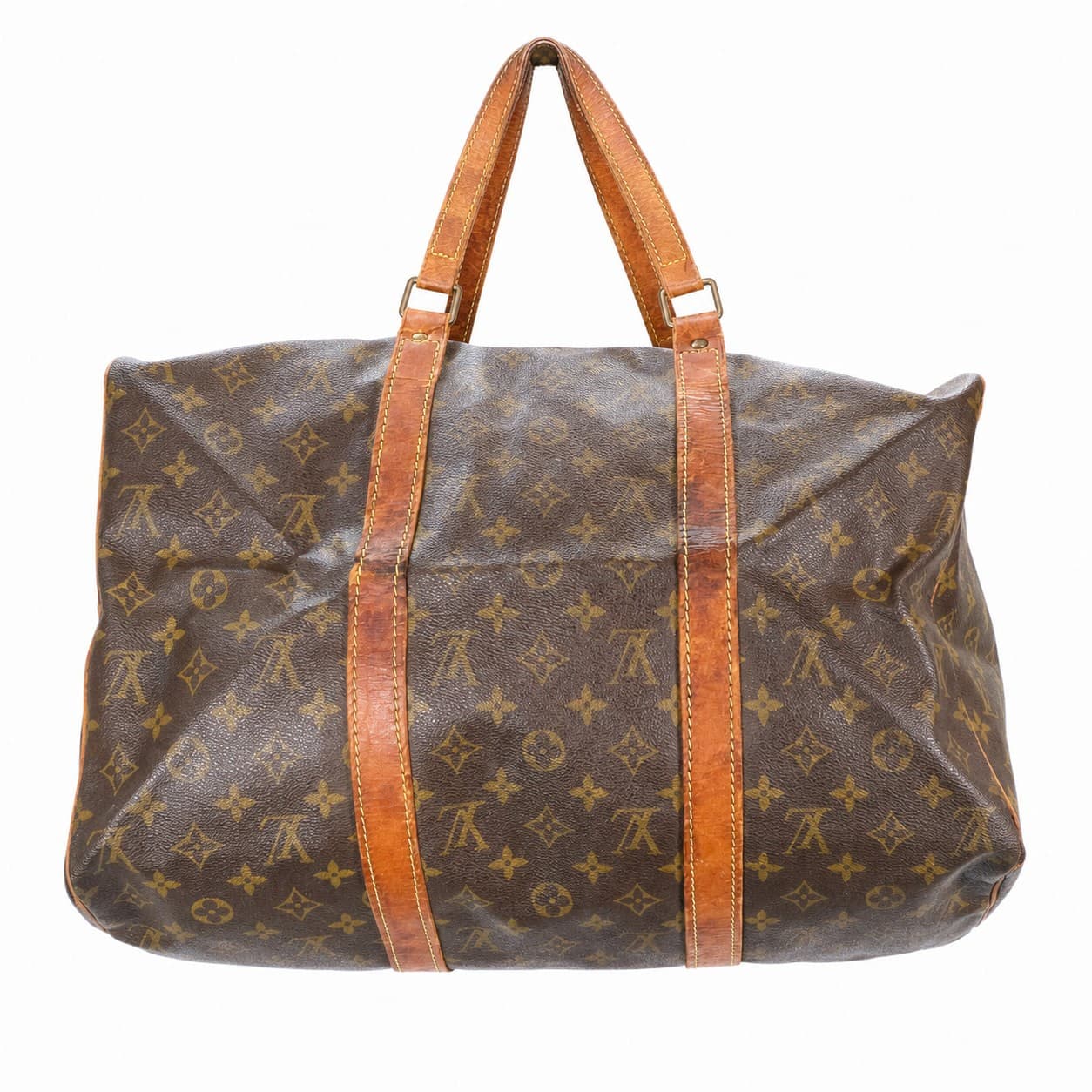 Louis Vuitton Keepall 55 Monogram Canvas Leather Travel Duffle Bag Handbag handbags auction on bidia.ai