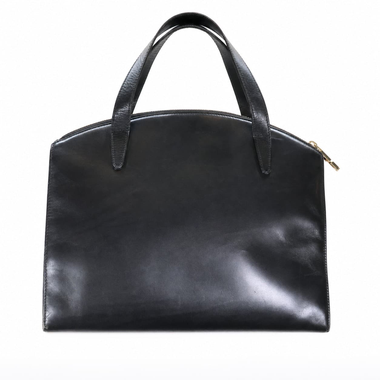 Gucci Black Leather Top Handle Bag Handbag Purse Satchel Gold Hardware handbags auction on bidia.ai