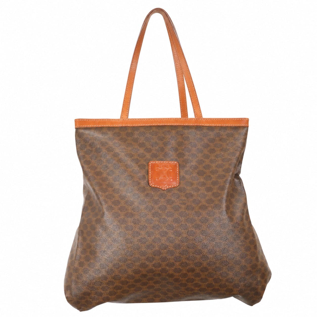 Céline Macadam Canvas Leather Tote Bag Handbag Purse Brown handbags auction on bidia.ai