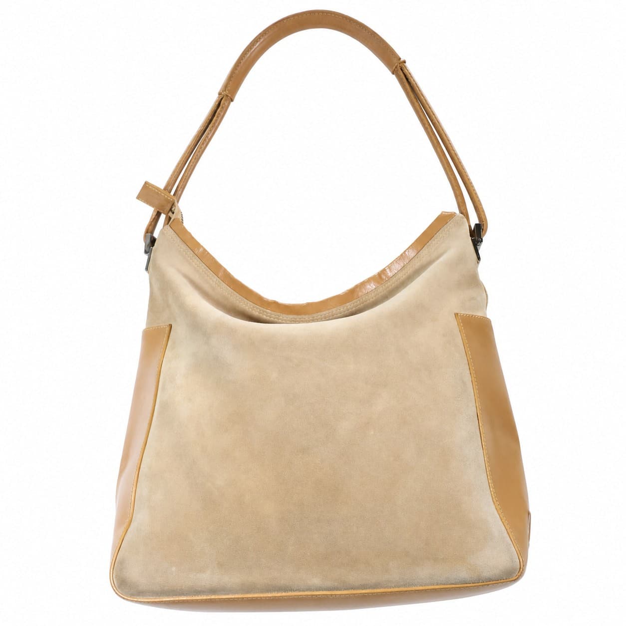 Gucci Suede Leather Hobo Shoulder Bag Handbag Purse Beige Tan handbags auction on bidia.ai