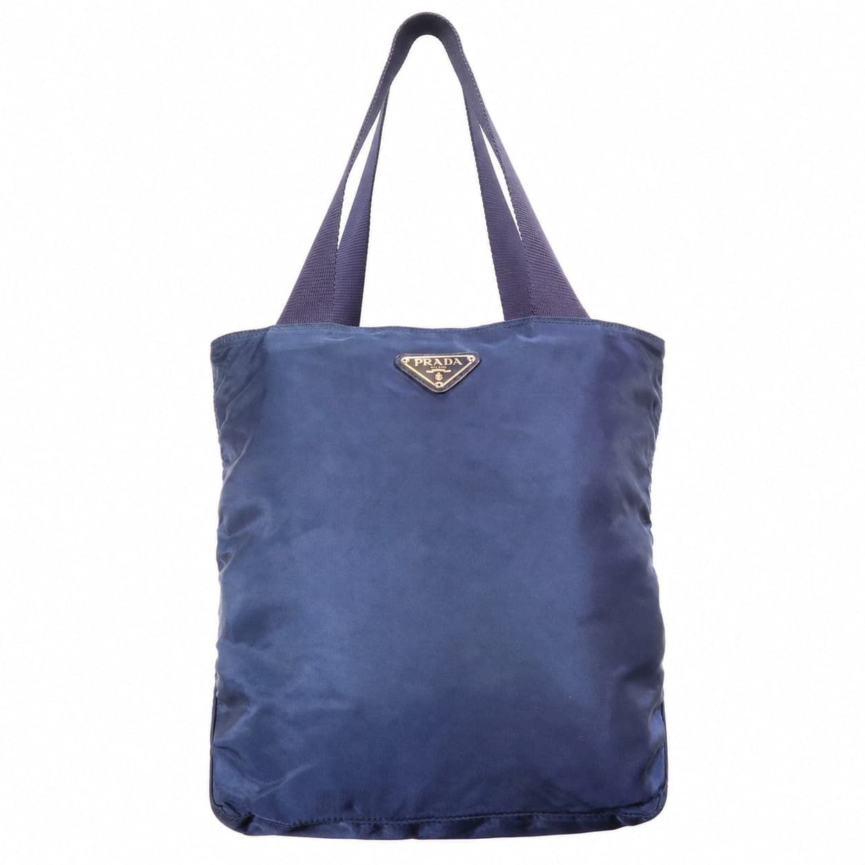 Prada Tessuto Nylon Tote Shoulder Bag Handbag Purse Blue Leather Trim handbags auction on bidia.ai