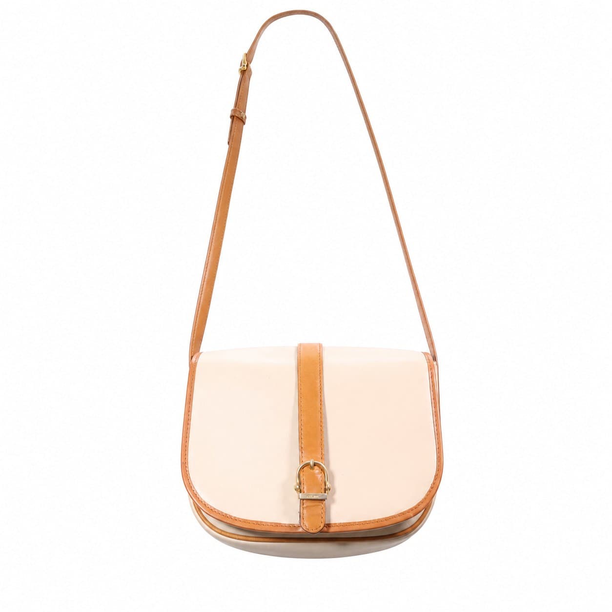 Celine Ivory Leather Saddle Bag Crossbody Shoulder Bag Tan Trim handbags auction on bidia.ai