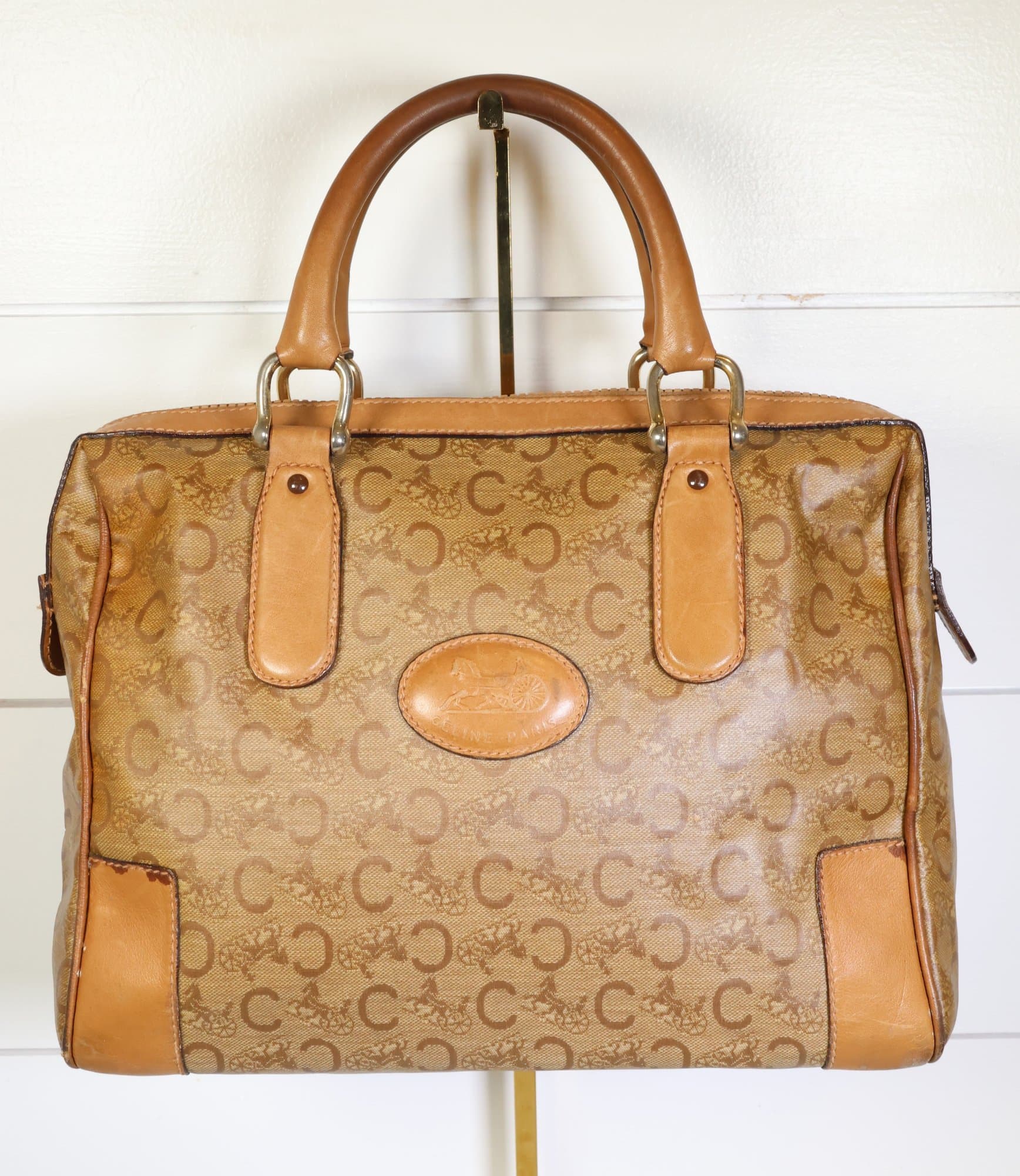 Celine Canvas And Leather Signature Top Handle Bag Purse Clothing & Fashion Accessories auction on bidia.ai
