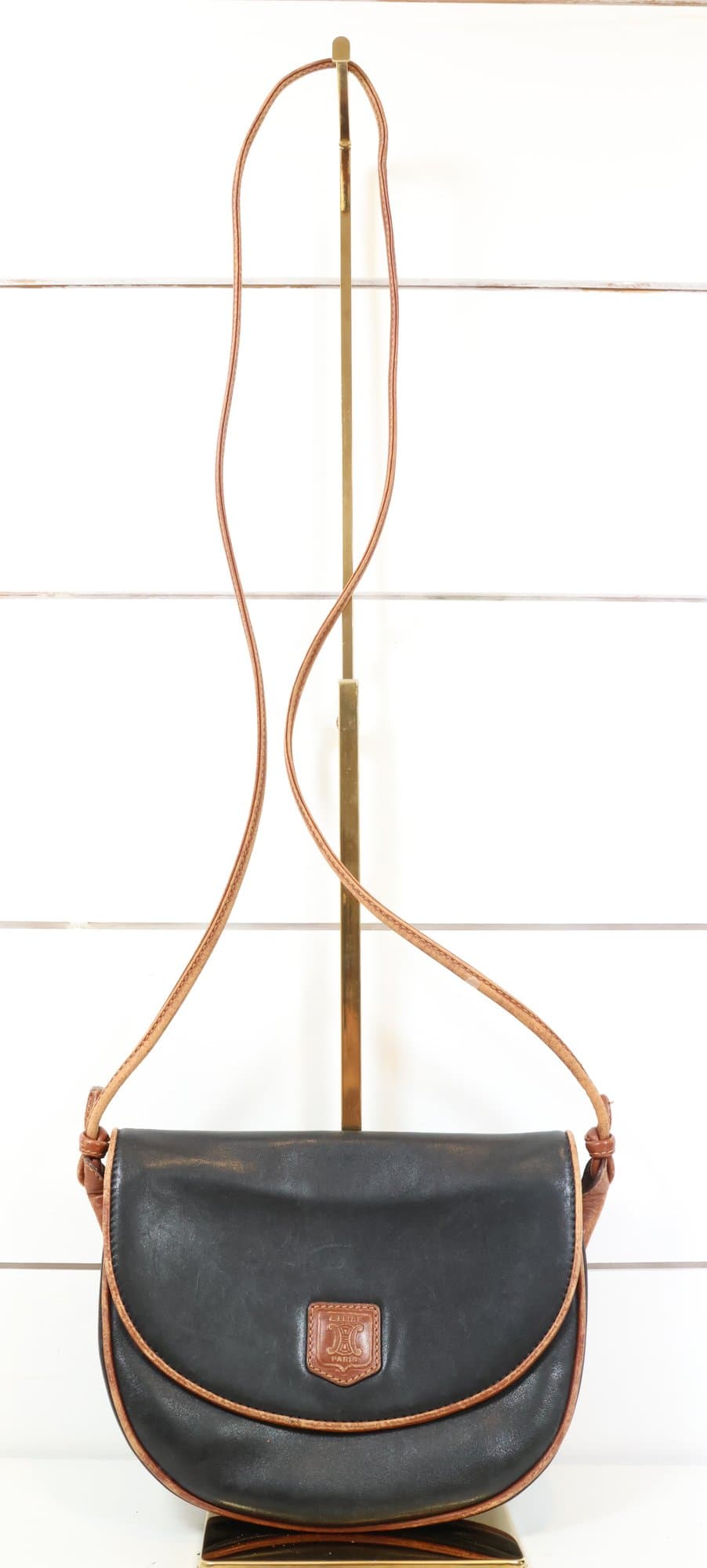 Celine Black And Brown Leather Crossbody Bag Purse Clothing & Fashion Accessories auction on bidia.ai